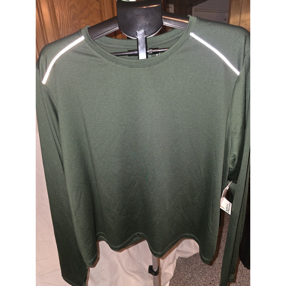 Womens Sports Long Sleeve Shirt Sz 2XL. Thumb Holes‎ Open Slit In Back.30"...